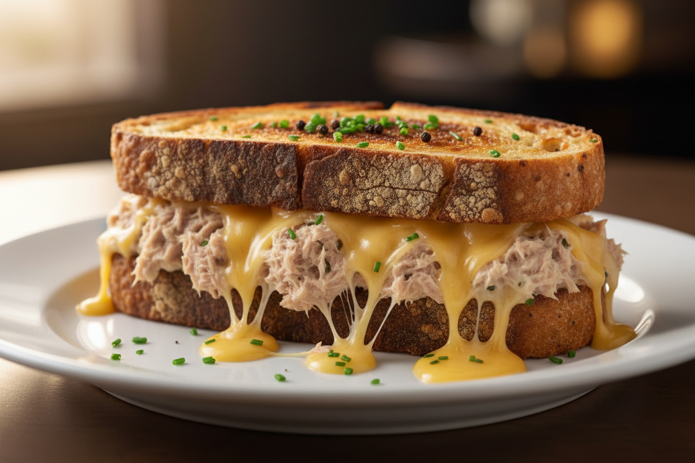 Tuna Melt Sandwich
 tuna, sir, sourdough